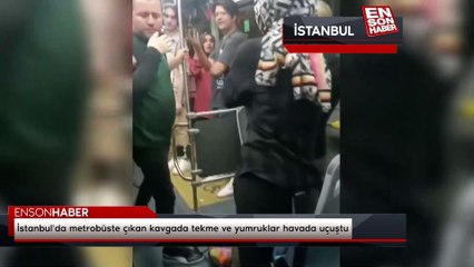 Download Video: İstanbul'da metrobüste çıkan kavgada tekme ve yumruklar havada uçuştu