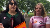 Teacher strikes outside Whitefield Primary school in Penwortham.