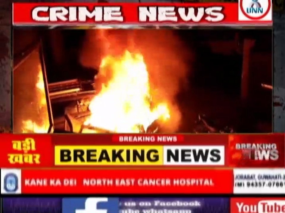 Violent clash erupts in Laitumkhrah, mob sets police vehicle on fire