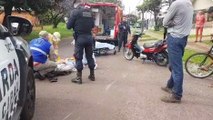 Idoso fica ferido após ser atropelado por moto no Bairro Alto Alegre