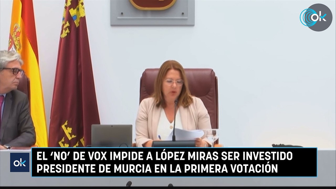 El ‘no’ de Vox impide a López Miras ser investido presidente de Murcia en la primera votación