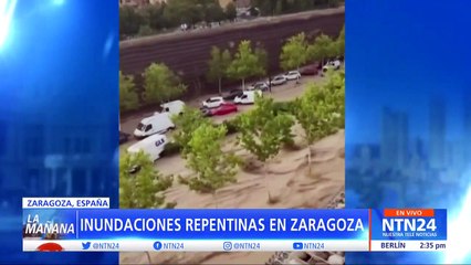 Casas y vehículos bajo el agua tras fuertes lluvias en el norte de España