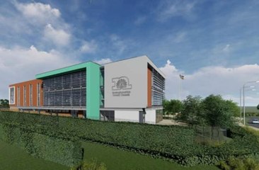 Flyover of Nottinghamshire Council's new Top Wighay building