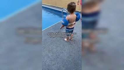 after she urges him to swim in freezing cold water.