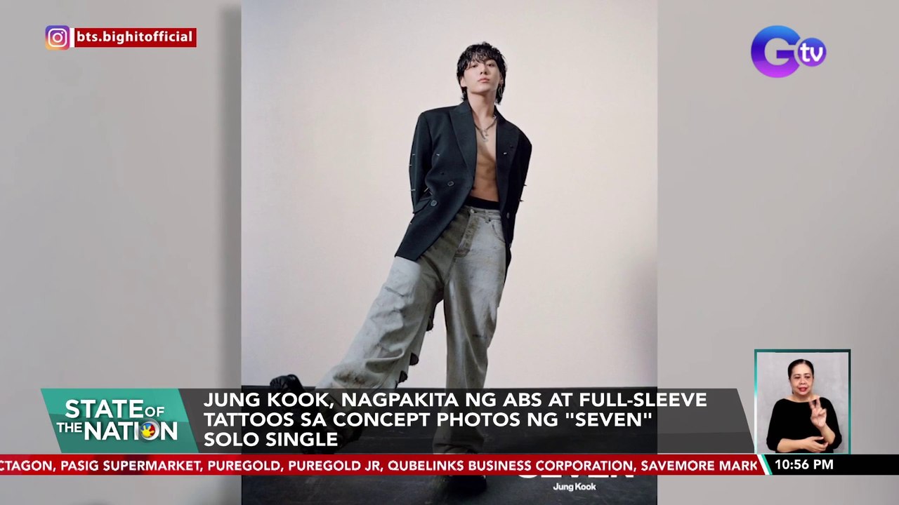 Jung Kook, nagpakita ng abs at full-sleeve tattoos sa concept photos ng "Seven" solo single | SONA
