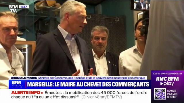 Aucun commerçant de France ne devrait avoir peur : Bruno Le Maire à la rencontre de commerçants touchés par les émeutes à Marseille