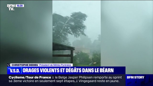 Orages dans le Béarn: Ça faisait longtemps qu'on n'avait pas vu ça , pour Christophe Dedieu (président de Météo Pyrénées)