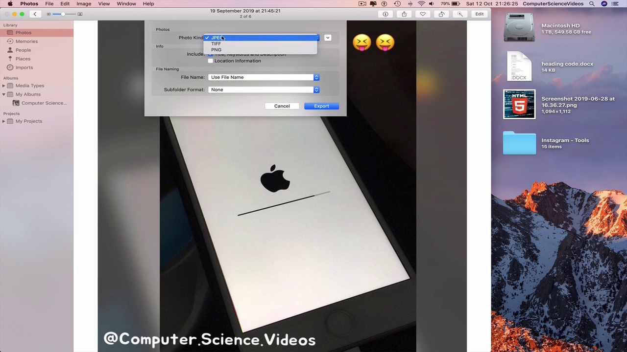 How to EXPORT a Photo from the Photos Application on a Mac | New