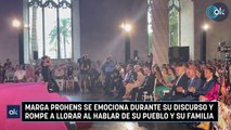 Marga Prohens se emociona durante su discurso y rompe a llorar al hablar de su pueblo y su familia