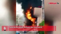 Tuzla'da tekstil atölyesi alev alev yandı