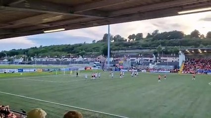 Ben Doherty's penalty saved by Luke McNicholas at Brandywell