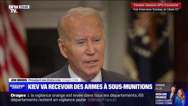 Livraison de bombes à sous-munitions à l'Ukraine: C'était une décision très difficile de ma part , affirme Joe Biden