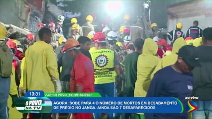 DESABAMENTO NO JANGA: NÚMERO DE VÍTIMAS FATAIS AUMENTA