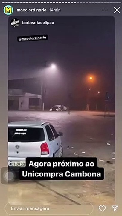 fortes chuvas deixam ruas alagadas em Maceió