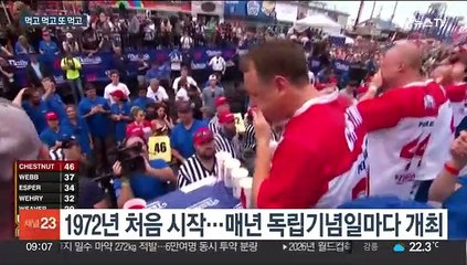 [지구촌톡톡] 벼락·폭우도 못 말려…뉴욕 핫도그 많이 먹기 대회