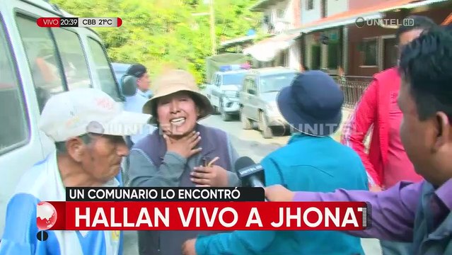 “Ustedes son los ángeles que me han encontrado”: Comunarios hallaron a Jhonathan a un lado del camino