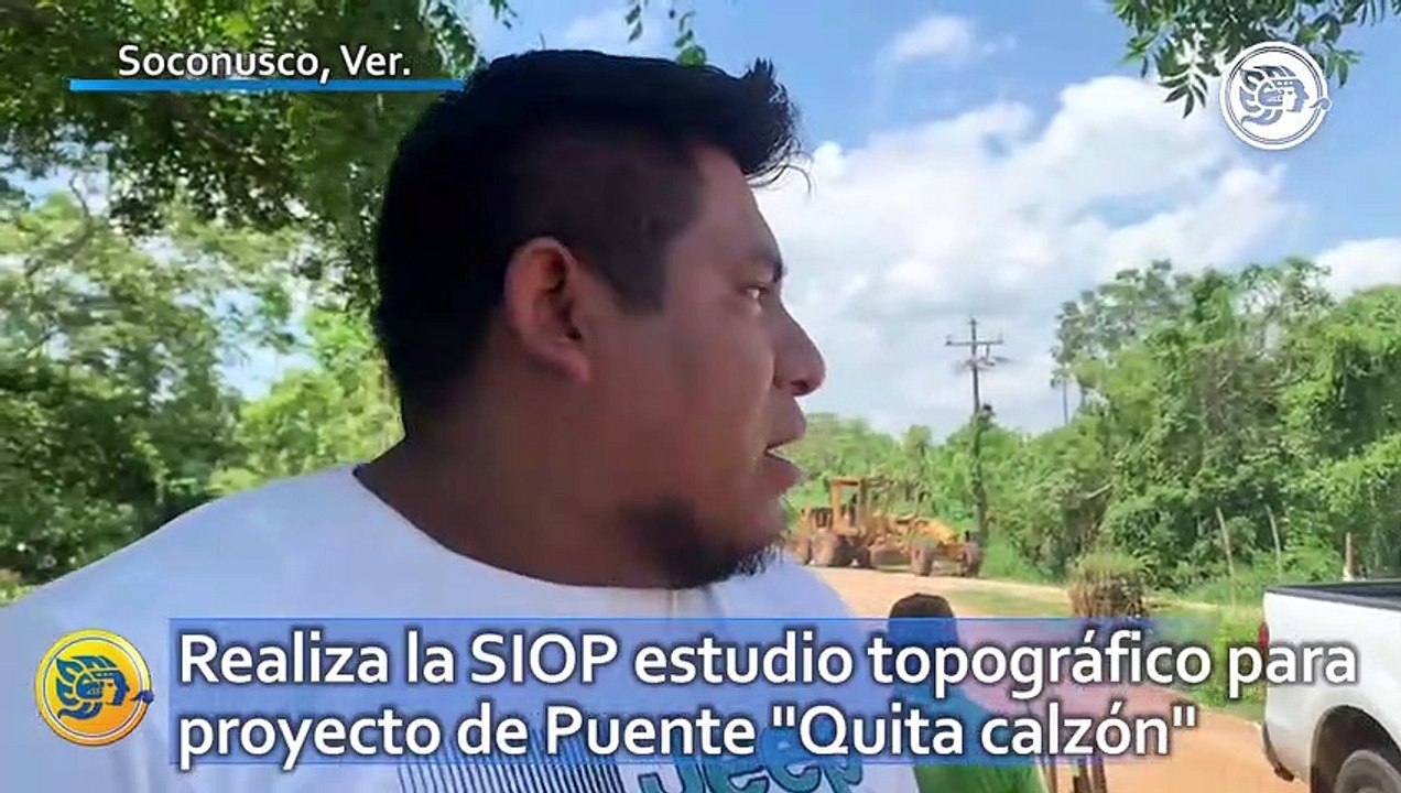 Realiza la SIOP estudio topográfico para proyecto de Puente "Quita calzón" en Soconusco