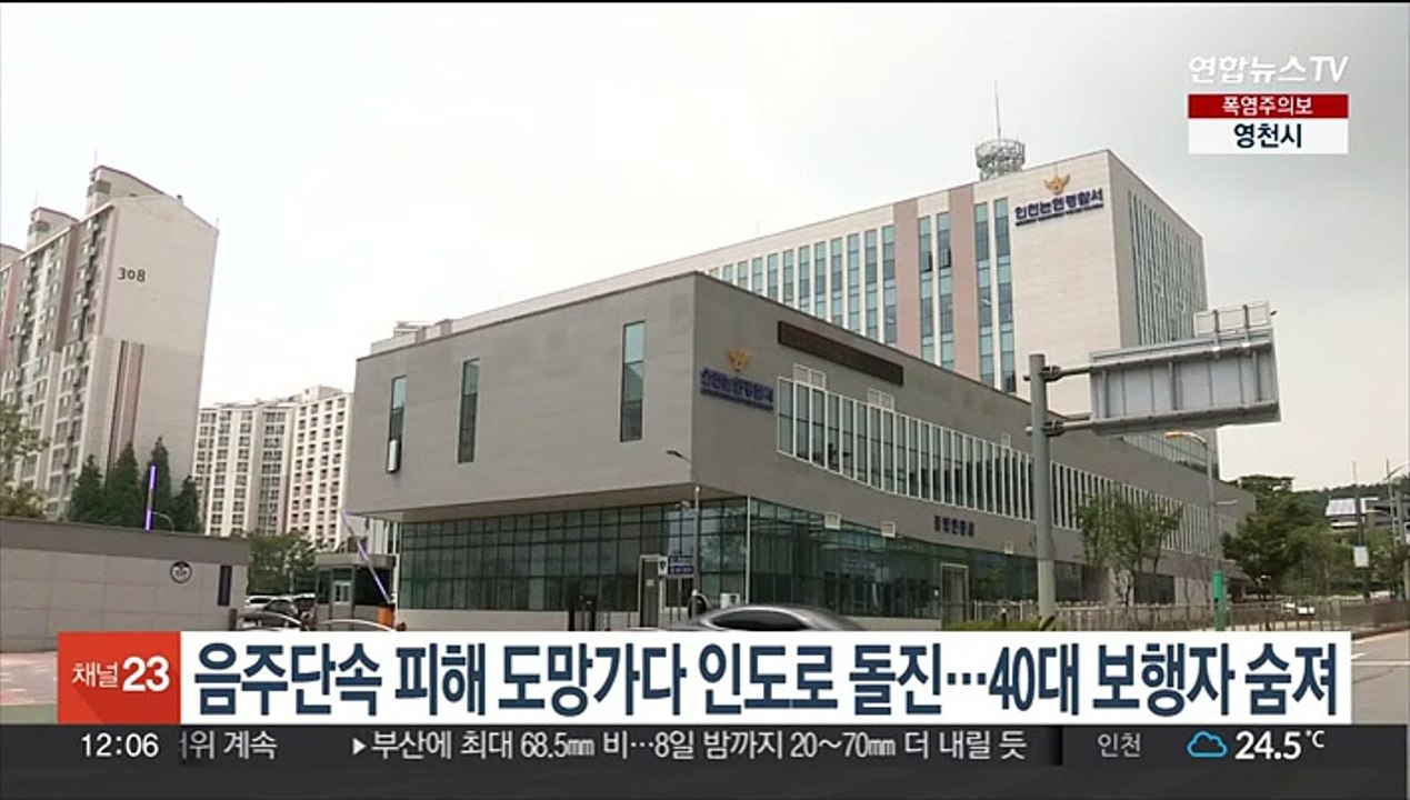 음주단속 피해 도망가다 인도로 돌진…40대 보행자 숨져