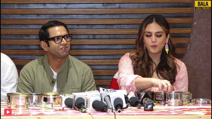 Huma Qureshi & Sharib Hashmi Launch With Mumbai Dabbawala's For Their New Hindi Movie Tarla