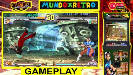 Gameplay - Street Fighter III 3rd Strike Fight for the Future - mundoxretro - live stream