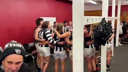 Magpies belt out team song after hard-fought win