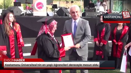 Kastamonu Üniversitesi'nin en yaşlı öğrencileri dereceyle mezun oldu