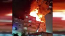 Esenler'de korkutan yangın: Yangın anında oluşan patlama cep telefonu kamerasında