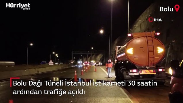Bolu Dağı Tüneli İstanbul istikameti 30 saatin ardından trafiğe açıldı