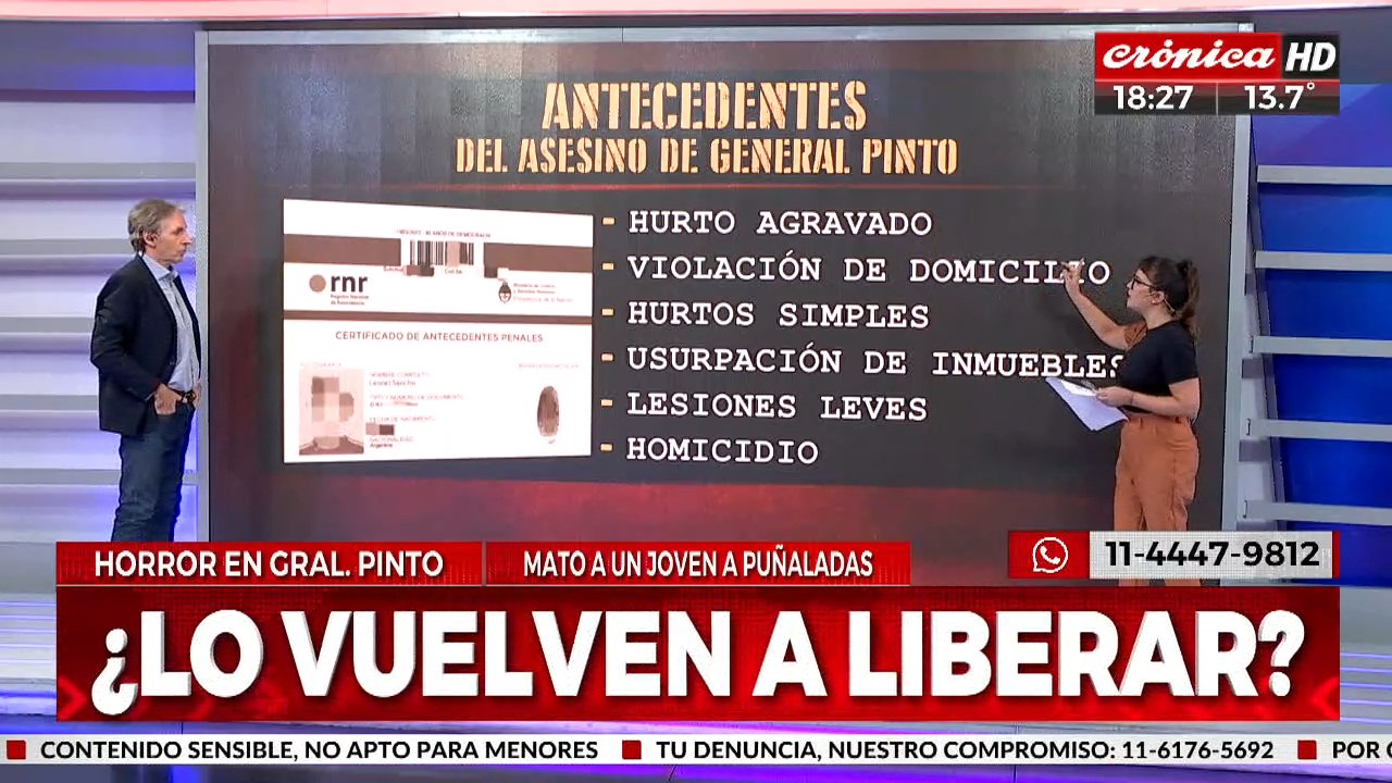 Estos son los antecedentes del asesino de General Pinto