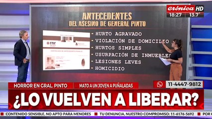 Estos son los antecedentes del asesino de General Pinto