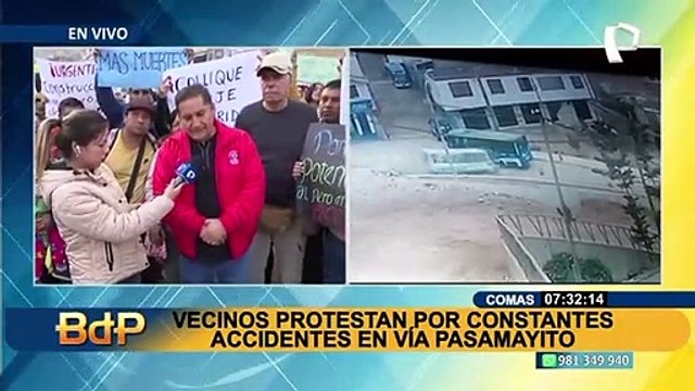 Protesta por tragedia en Vía Pasamayito en Comas: “Somos potencia mundial, pero en accidentes”