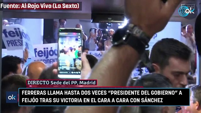 Ferreras llama hasta dos veces presidente del Gobierno a Feijóo tras su victoria en el cara a cara con Sánchez
