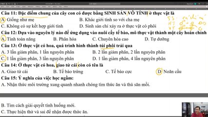 Sinh 11 - Cuối Kỳ II Đề 5