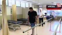 Depremde bacağını kaybeden genç, 5 ay sonra ilk adımlarını attı