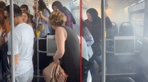Metrobüste yangın çıktı, büyük panik yaşandı