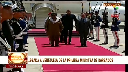 Скачать видео: Primera ministra de Barbados, Mia Mottley, llega a Venezuela en visita oficial