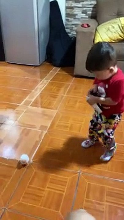Boy Takes Out Chicken Toy