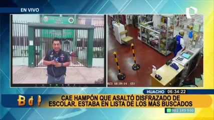 Huacho: capturan a delincuente que se disfrazó de escolar para robar agente bancario