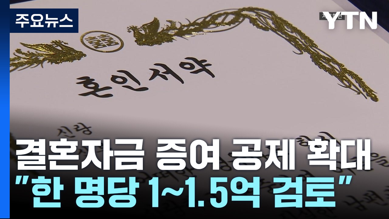 결혼자금 증여세 공제 확대..."1억∼1억 5천 만원 검토" / YTN