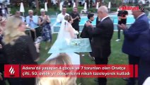 Adana'da yaşayan çift 50. evlilik yıl dönümlerini nikah tazeleyerek kutladı