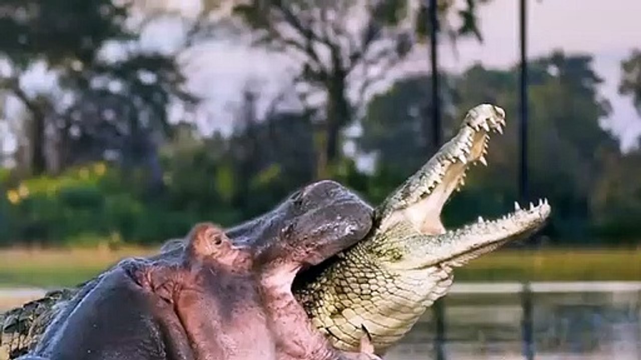 Extreme Fights Hippo vs Crocodile, Wild Animals Attack