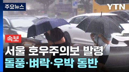 [속보] 서울 호우주의보 발령...돌풍·벼락·우박 동반 소낙성 호우 / YTN