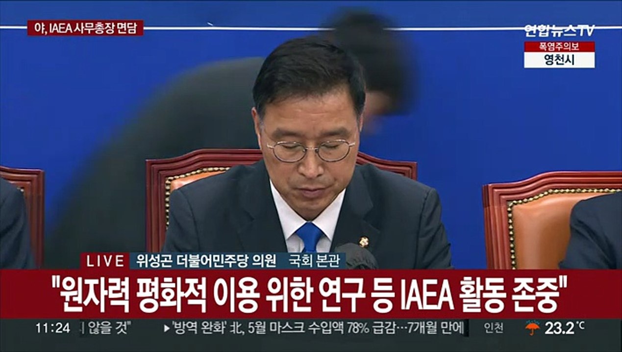 [현장연결] 민주, IAEA 사무총장 면담…'오염수 반대' 전달