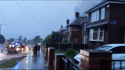 Fires break out on East Bank Road, Heeley, Sheffield on 08/07/23 following thunderstorm. Videos courtesy of Bobby Anwar