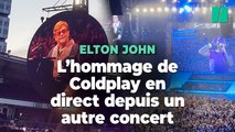 Elton John reçoit un appel vidéo de Coldplay en direct d'un autre concert pour son départ à la retraite