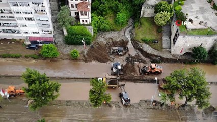 Ordu'da sağanağın yol açtığı tahribat gideriliyor
