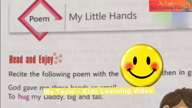 MY LITTLE HANDS, Class 1 ( Poem 1), Roots And Wings Class 1, Class 1 English, #english #aps #ghps #class1 #class1english by Ms Tayle - Kids Learning Video