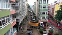 Karadeniz'de sağanak nedeniyle dereler taştı, yollar kapandı