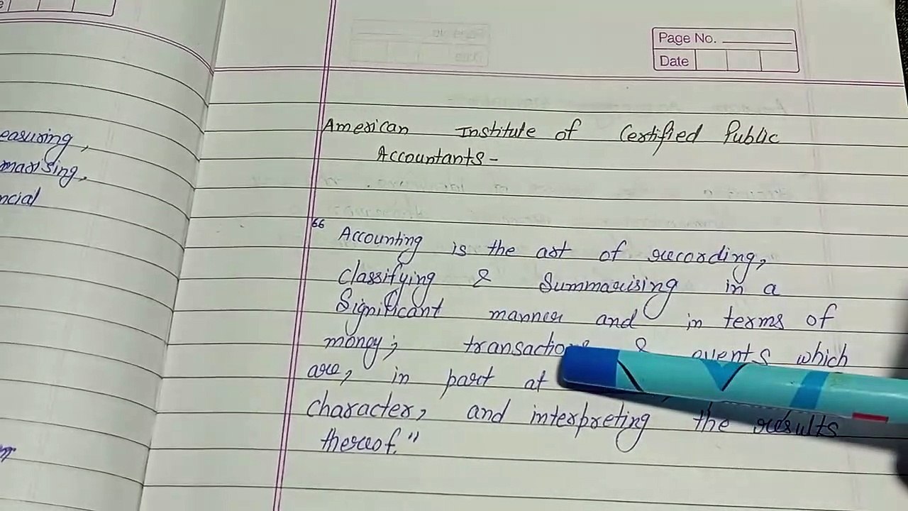 Defination of accounting