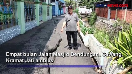 Warga Kramat Jati Khawatir Longsor Gegara Jalan Ambles 4 Bulan Belum Diperbaiki